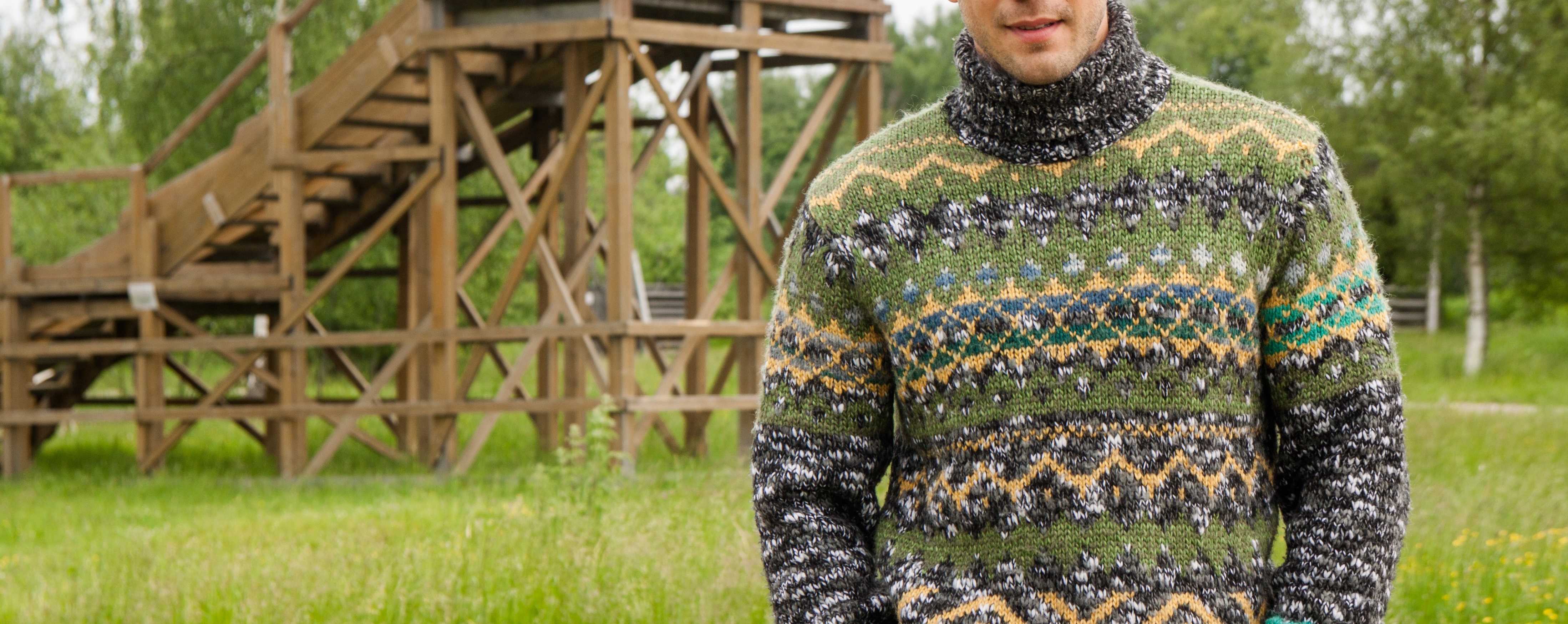 Colorful sweater wear